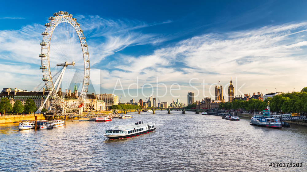 Obraz na płótnie Westminster Parliament and the Thames w salonie