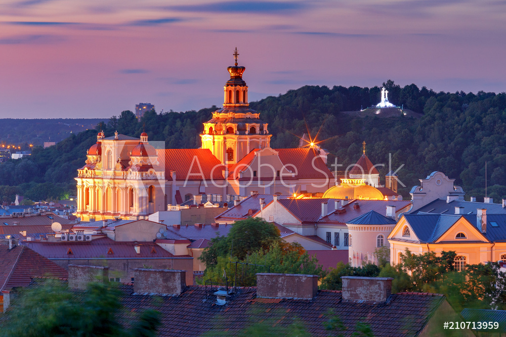Obraz na płótnie Vilnius. Aerial view of the city. w salonie