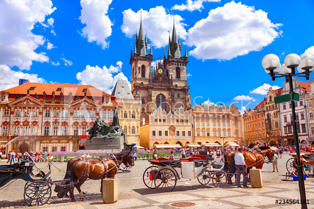 Obraz na płótnie Rynek Starego Miasta w Pradze | fotoobraz w salonie
