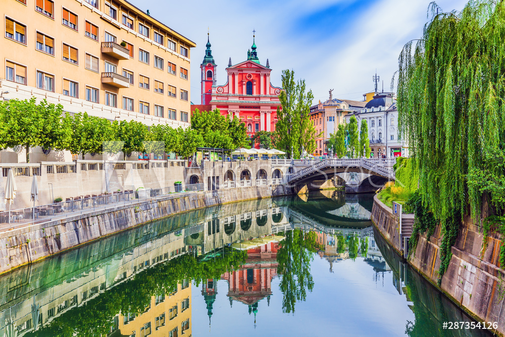 Lublana, Słowenia rzeka | fotoobraz