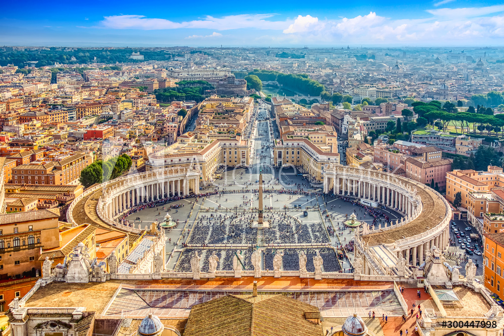 Obraz na płótnie Plac Świętego Piotra w Watykanie i widok z lotu ptaka | fotoobraz w salonie