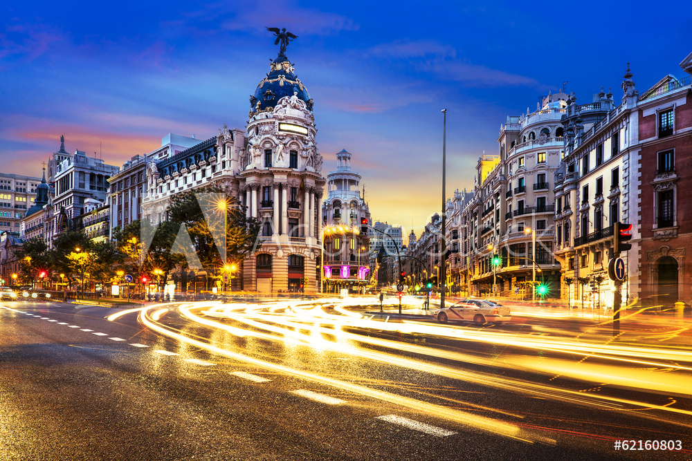 centrum Madrytu o zachodzie | fotoobraz