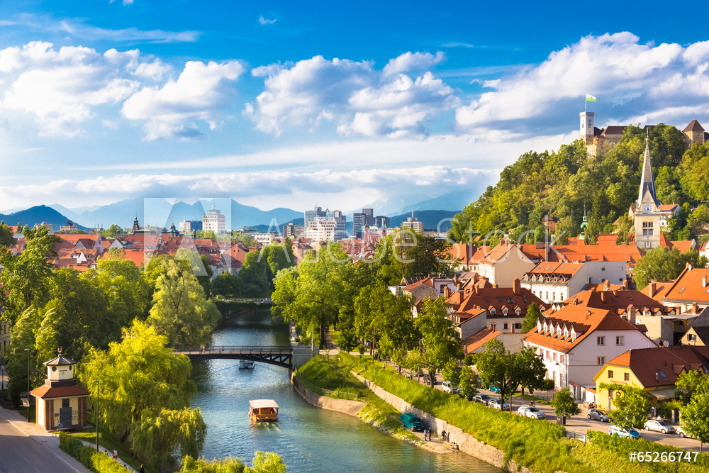 Obraz na płótnie Panorama Lublany | fotoobraz w salonie