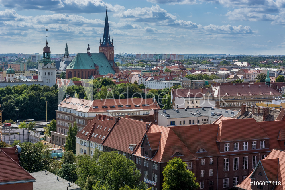 Obraz na płótnie Miasto Szczecin panorama w salonie