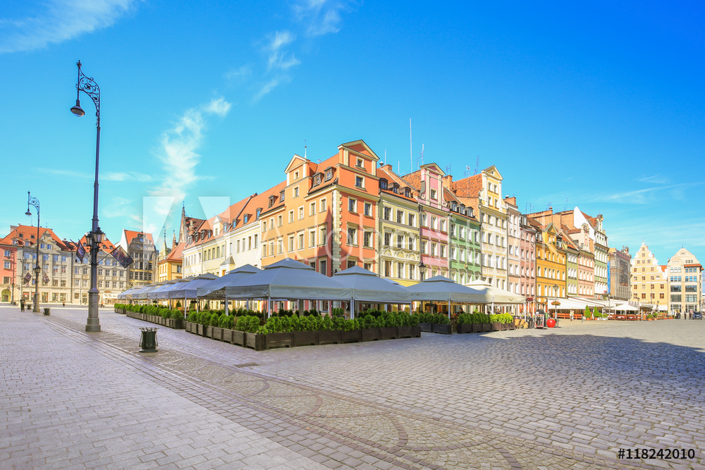Obraz na płótnie fotografia starego miasta - Wrocław w salonie
