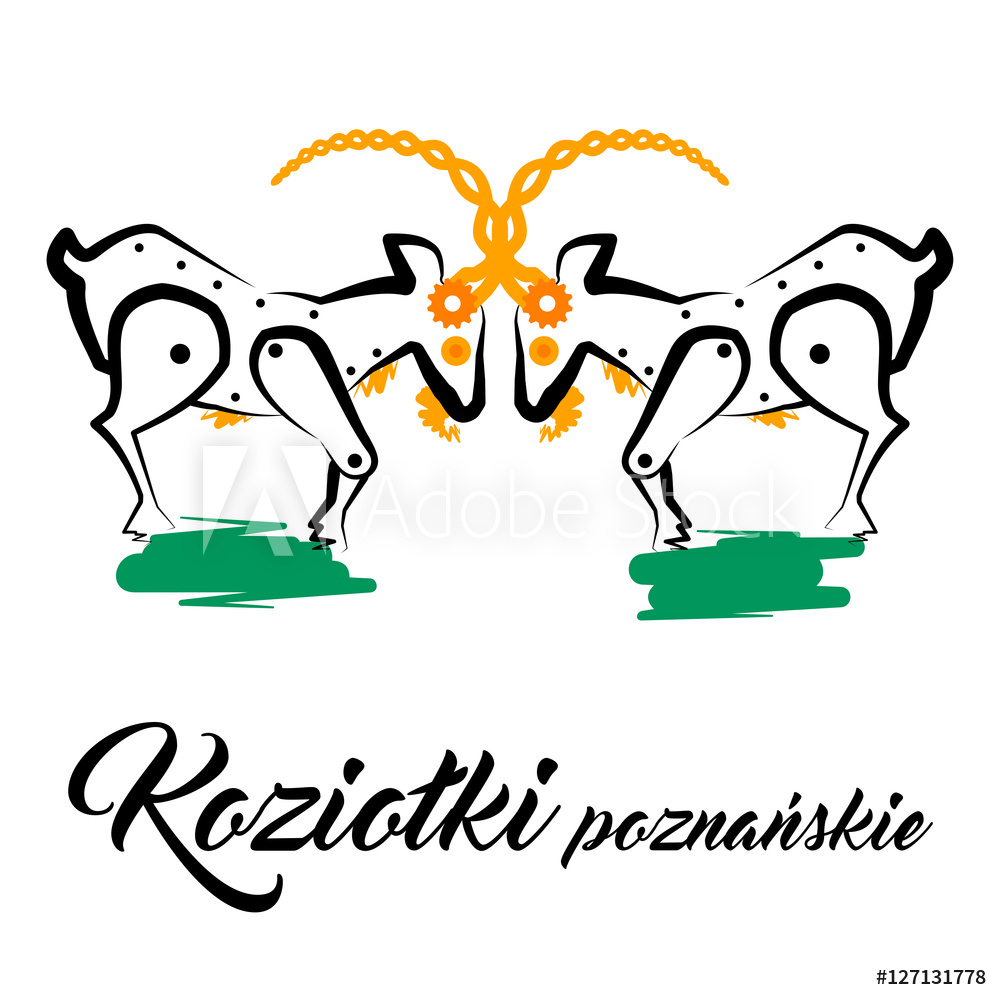 Obraz na płótnie Koziołki poznańskie logo w salonie