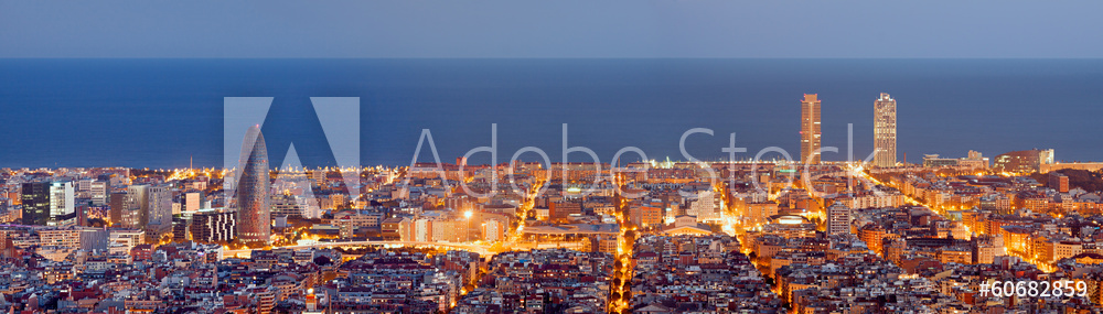 Obraz na płótnie Wieżowce panorama Barcelony | Obraz na płótnie w salonie