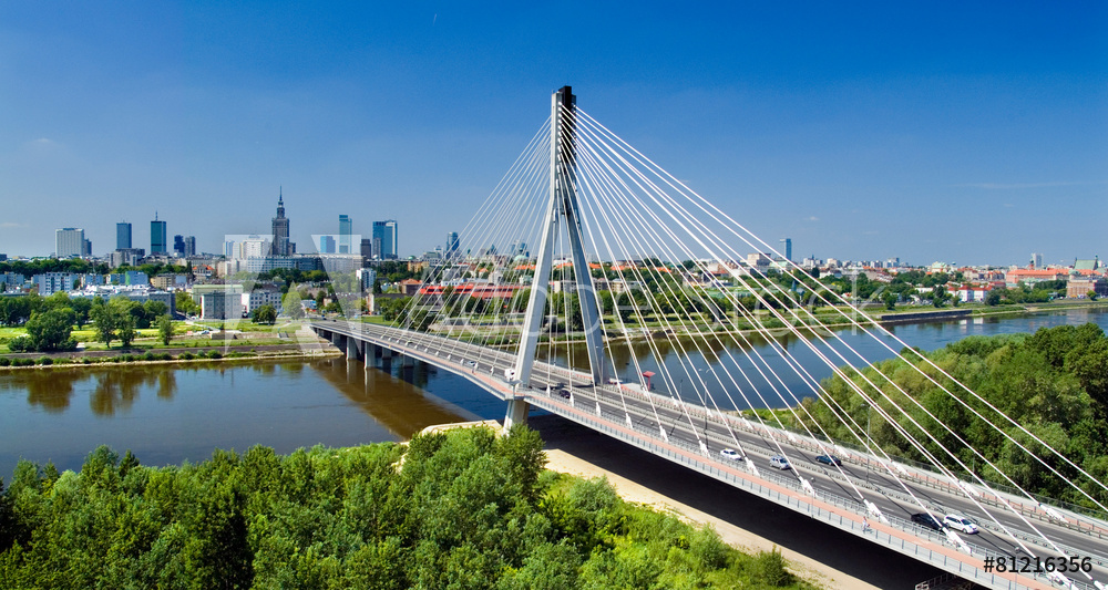 Obraz na płótnie Most Świętokrzyski - Warszawa | Obraz na płótnie w salonie