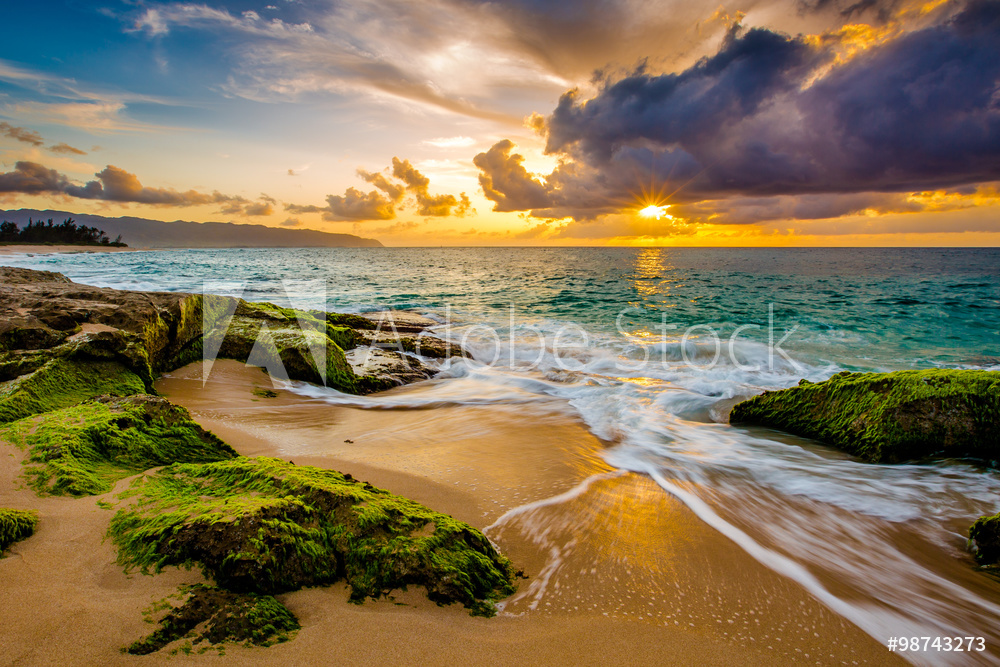 Obraz na płótnie Majestatyczna plaża na Hawajach | fotoobraz w salonie